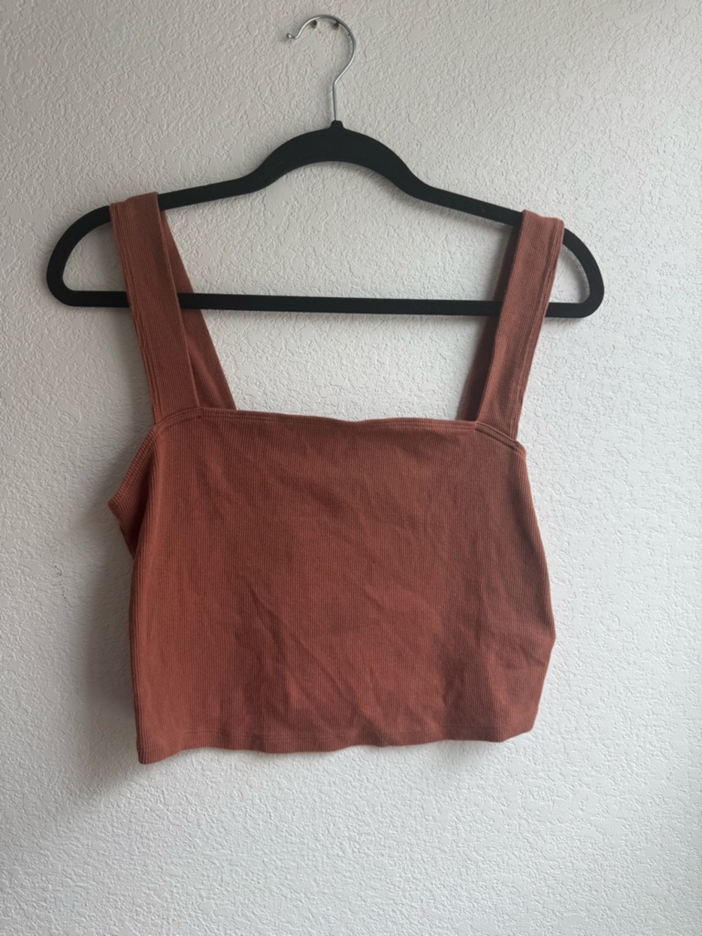 Abercrombie & Fitch Rust-Tone Square Neck Crop Top